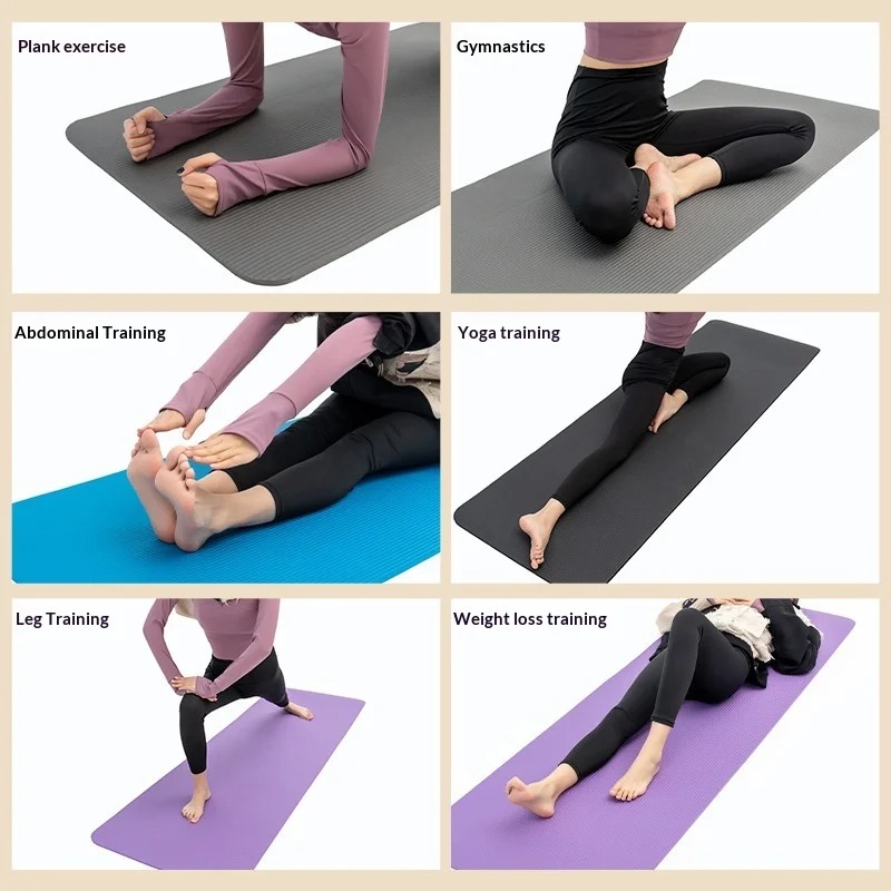 Mat Pilates Yoga - เสื่อโยคะหนาพิเศษ กันลื่น ซับแรงกระแทก กว้างพิเศษ สำหรับพิลาทิส ฟิตเนส
