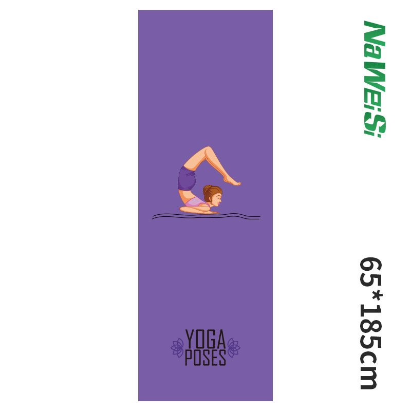 Mat Pilates Yoga - ใหม่เสื่อโยคะผ้าขนหนู 63*185 ซม. ผ้าไมโครไฟเบอร์พิมพ์ลาย ยืดหยุ่น นุ่ม