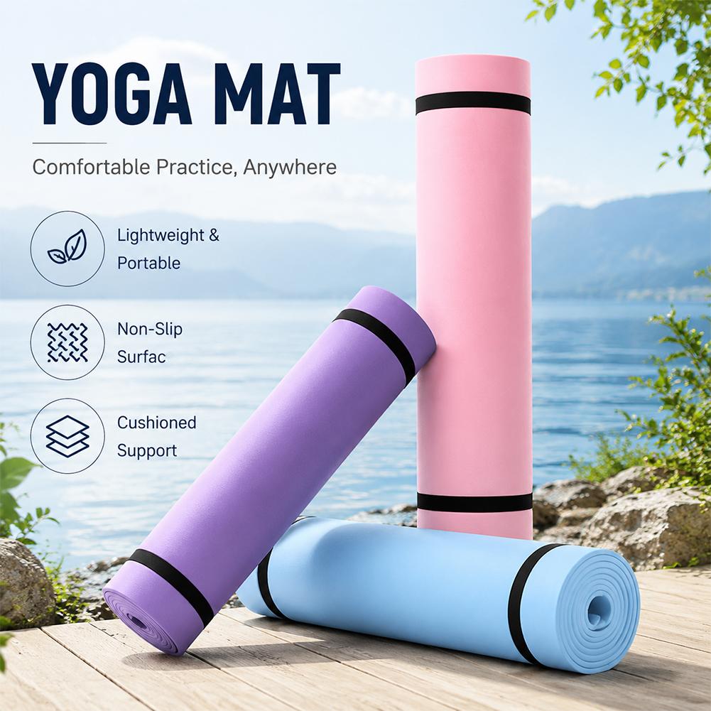 Mat Pilates Yoga - 1/2 ชิ้นเสื่อโยคะหนา เสื่อโยคะกันลื่น เสื่อออกกำลังกาย EVA โฟมนุ่มสบาย