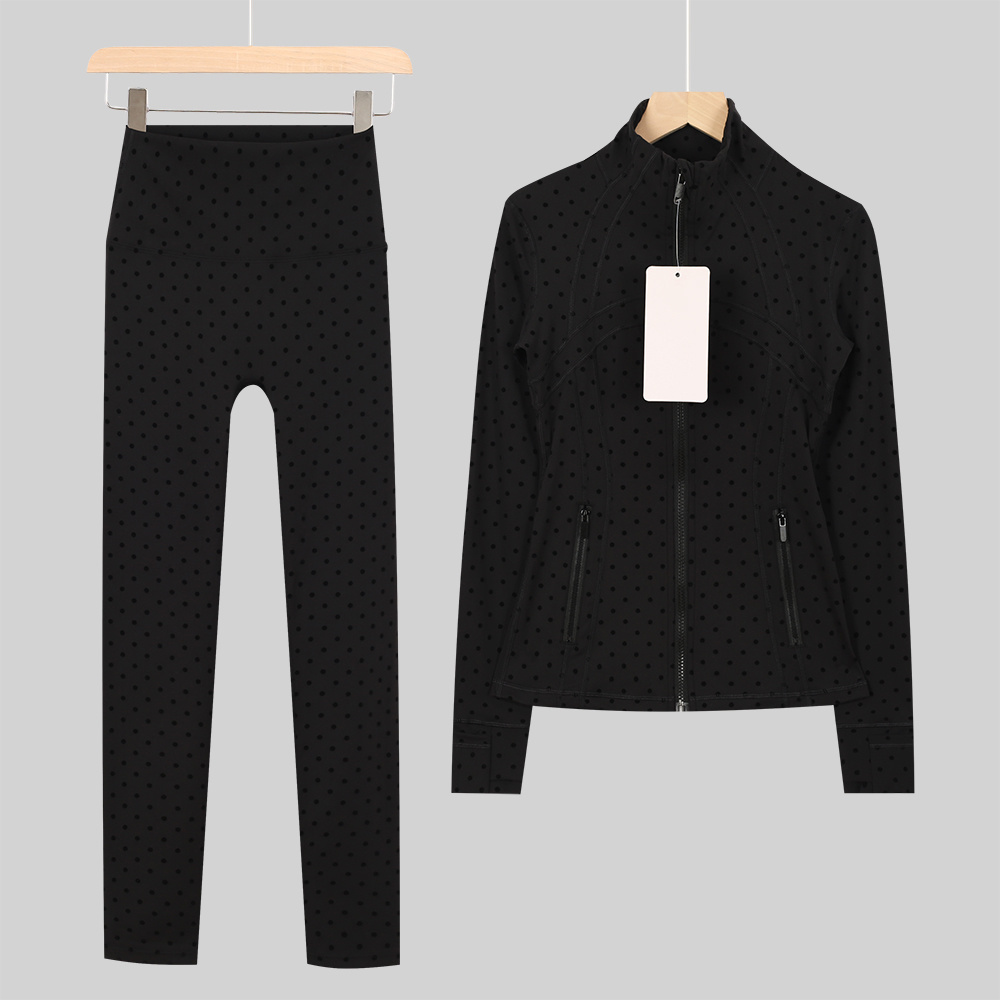Pilates Yoga Jacket - ชุดเสื้อแจ็คเก็ตโยคะสำหรับผู้หญิง ชุดโยคะ ชุดวิ่งออกกำลังกาย เสื้อแจ็คเก็ตลำลอง ชุดออกกำลังกาย กางเกงขายาวเก้าส่วน