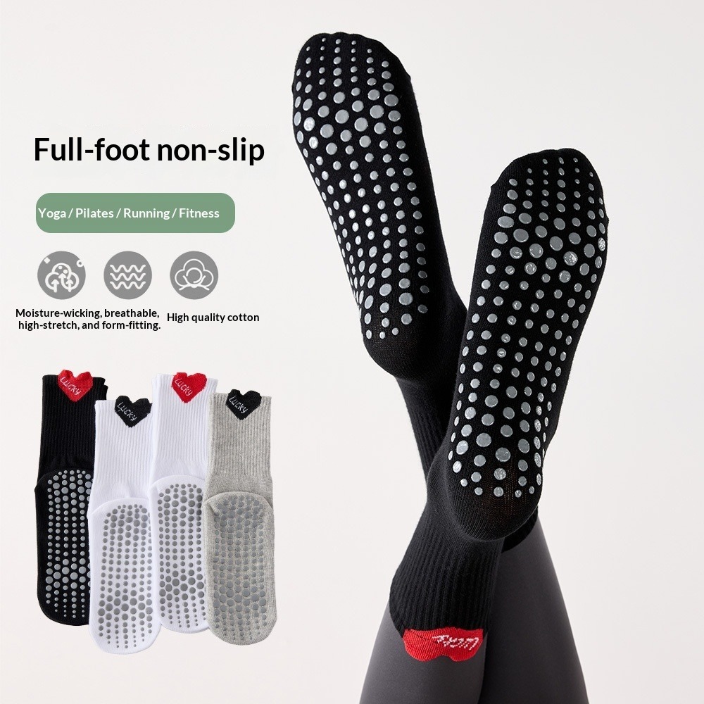 ถุงเท้ากีฬาผู้หญิงแบบยาวครึ่งน - Fitness Yoga Pilates บทวิจารณ์และราคา