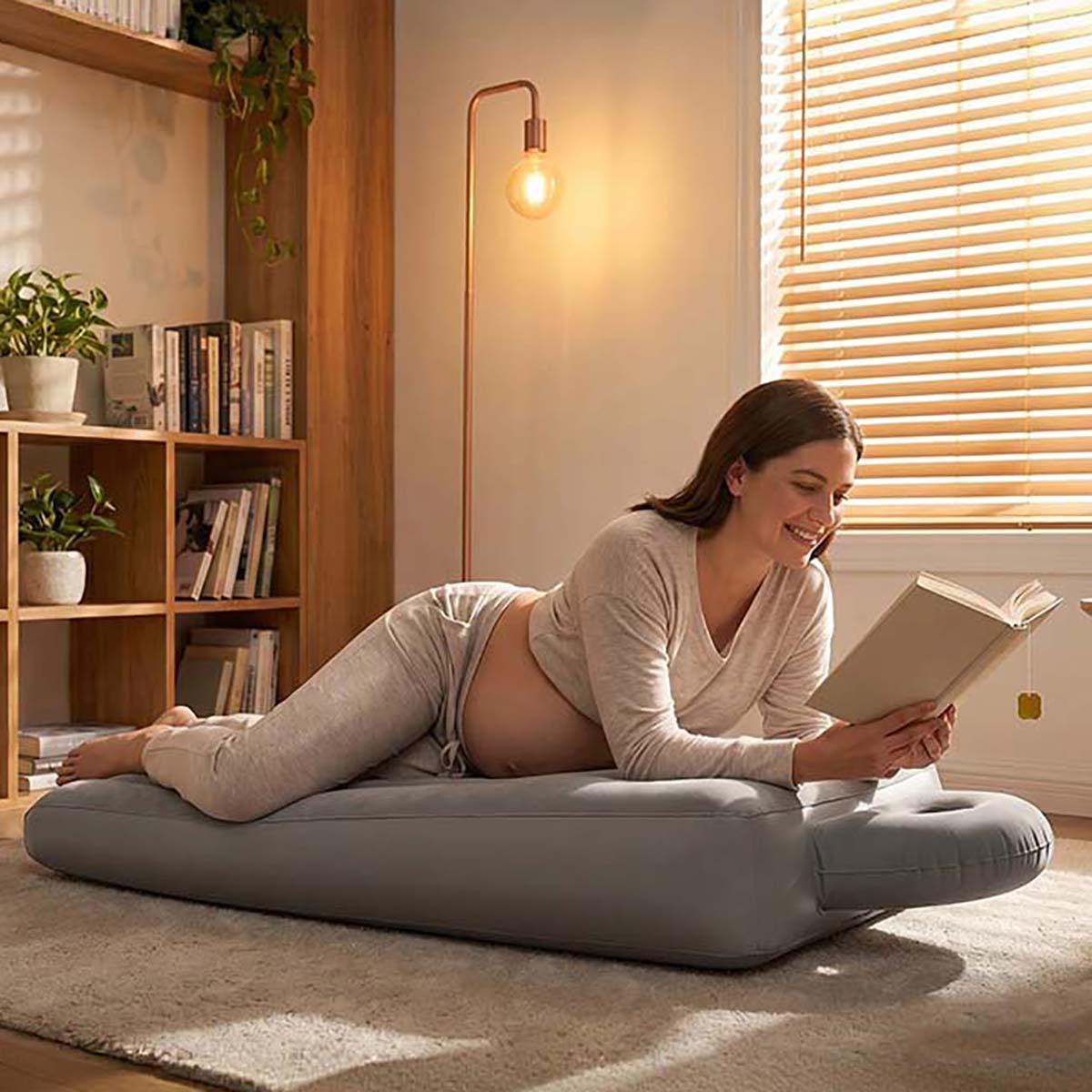 หมอนรองครรภ์แบบเป่าลม แผ่นรองโ - Mat Pilates Yoga บทวิจารณ์และราคา