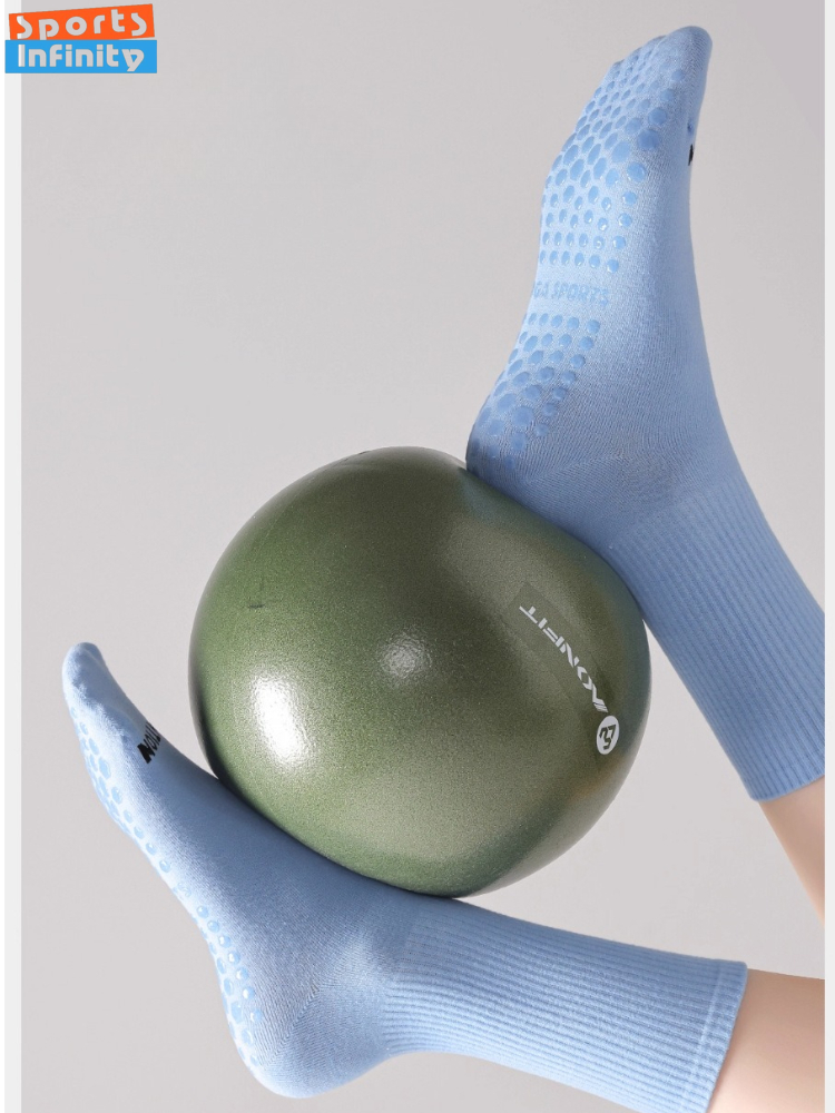 ถุงเท้าโยคะสีพื้นกันลื่นสำหรับ - Fitness Yoga Pilates บทวิจารณ์และราคา