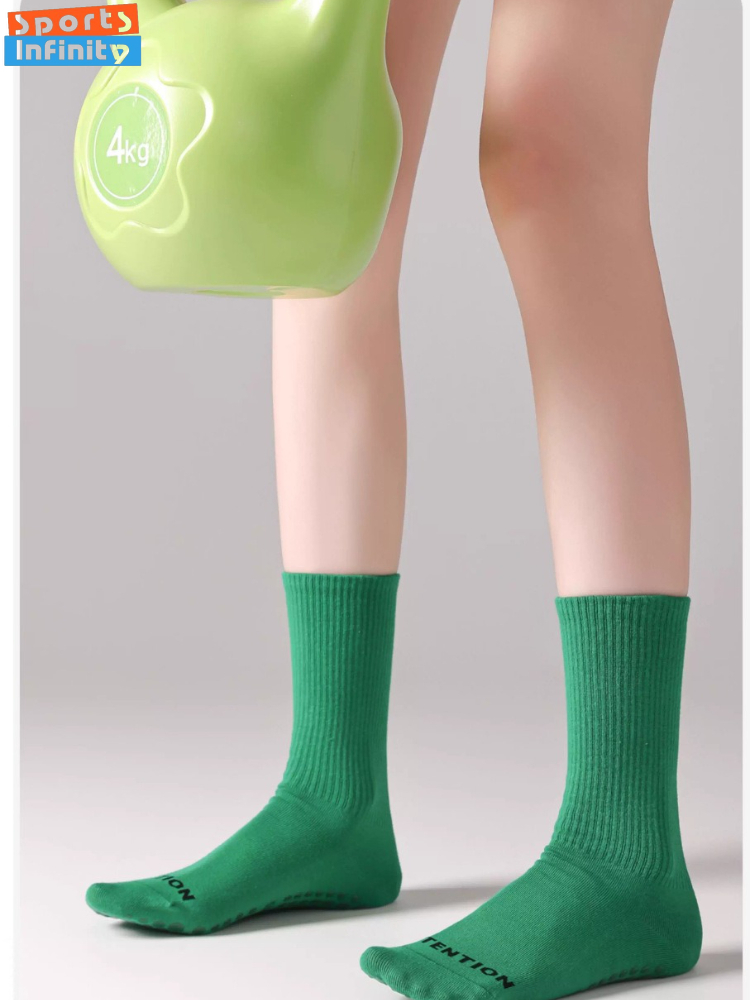 ถุงเท้าโยคะสีพื้นกันลื่นสำหรับ - Fitness Yoga Pilates บทวิจารณ์และราคา